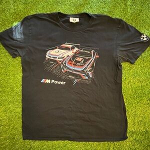 BMW M Power Racing T-Shirt Men’s XL | Black Graphic Tee Motorsport Cars Logo